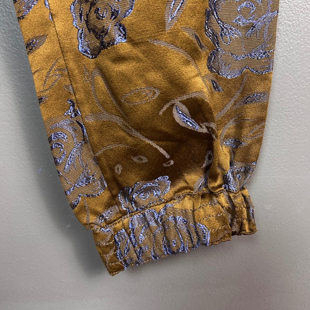 Anthropologie Devin Cargo Pants Small Brown Jacquard Metallic Floral Jogger - Picture 12 of 15